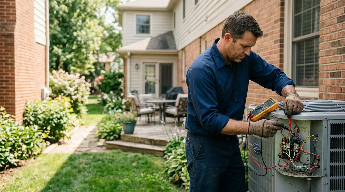 HVAC technician working near Grandview, TX